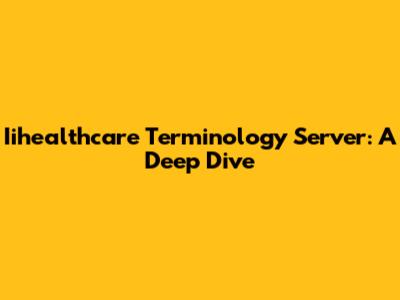 Iihealthcare Terminology Server: A Deep Dive