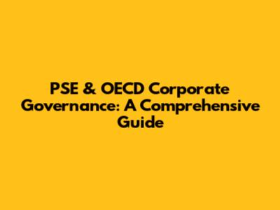 PSE & OECD Corporate Governance: A Comprehensive Guide
