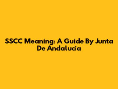 SSCC Meaning: A Guide By Junta De Andalucía